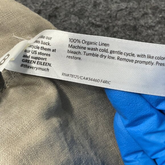 EILEEN FISHER Earthtones Colorblock Off-Side Zip Organic Linen Jacket Size L - Picture 5 of 5